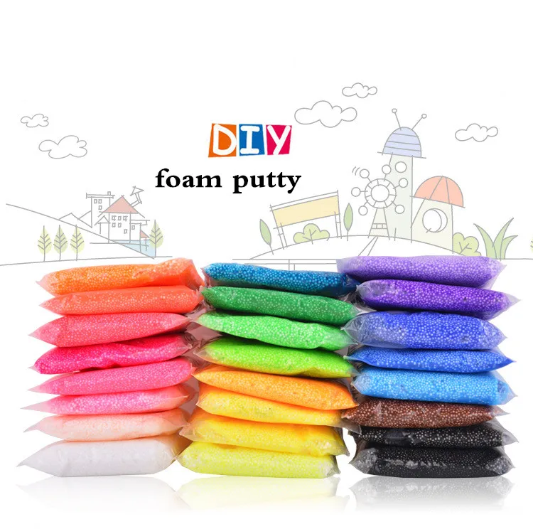 100g 24 Colors Foam Putty Slime Snow Mud Nontoxic Puzzle Slime Toys