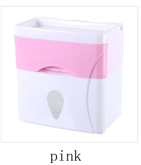 Ванная комната водонепроницаемый тканевый ящик пластик ванная и Туалет держатель бумаги настенный бумажный двойная коробка для хранения слой диспенсер - Color: pink