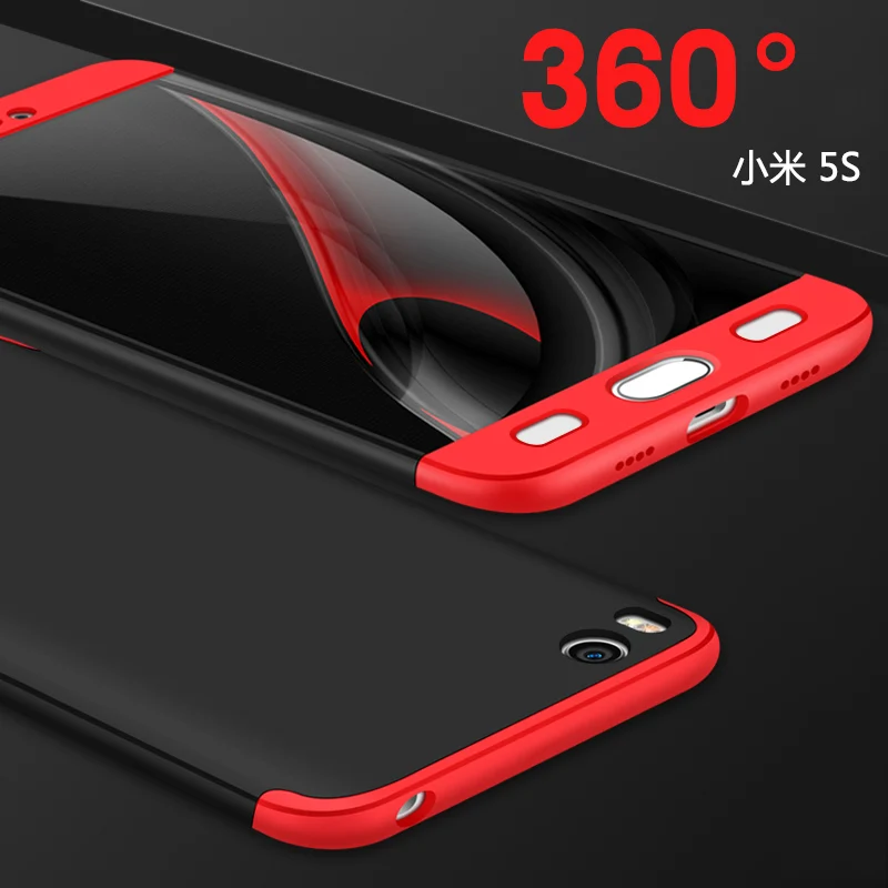 Роскошные mi 5S Чехол Для Сяо Mi 5S чехол ПК Матовая крышка Для Сяо Mi 5S случае сзади Mi 5S бампер чехол для сяо Mi 5S крышка - Цвет: Red Black