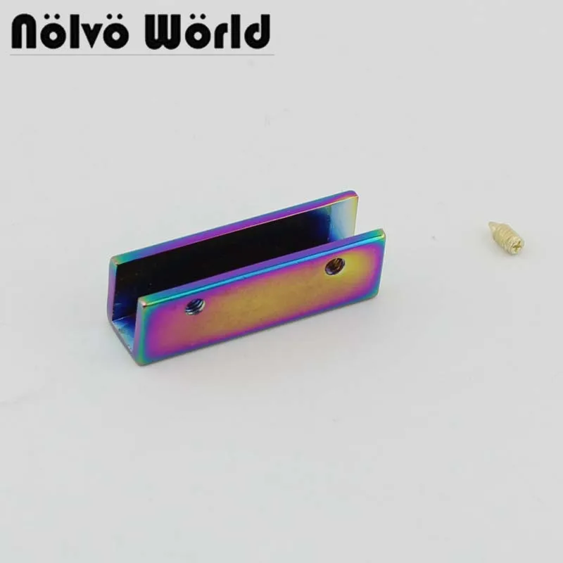 

4-30pcs Rainbow 3.5cm Metal Edge Trim in screws for bags purse handbag flap edge trim hardware