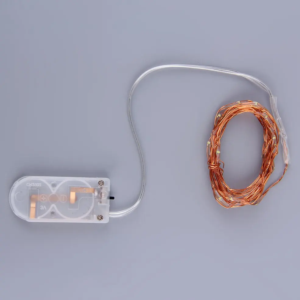 

10 pcs 2m 20 LEDs Button Battery Operated LED Copper Wire String Fairy Lights Party Clolor Light