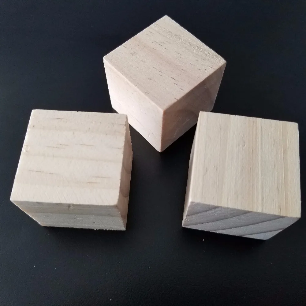 New Zealand Pine K893Y 3pcs/bag 40*40*40mm Wood Block DIY Building