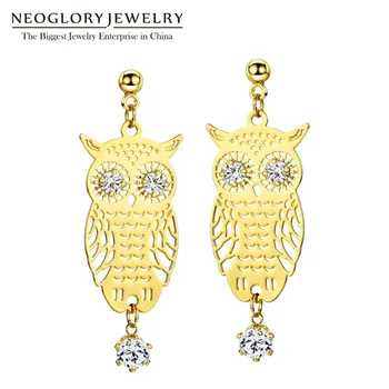 

Neoglory Zirconia Yellow Owl Cute Dangle Drop Earrings for Women 2020 Jewelry Hot Mother Girl Gifts New