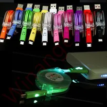 Светодиодный светильник выдвижной пружинный Micro USB кабель синхронизации данных и зарядки шнур аксессуар пряди для samsung Galaxy S6 S4 note2