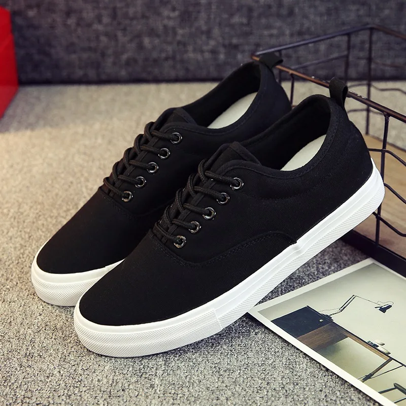 UNIGUE GIRL 2019 New Men Shoes Fashion Black/white Lace-up Canvas Shoes Breathable Men Casual Shoes Flat Quality Size 39-44 UNIGUE GIRL 2019 New Men Shoes Fashion Black/white Lace-up Canvas Shoes Breathable Men Casual Shoes Flat Quality Size 39-44