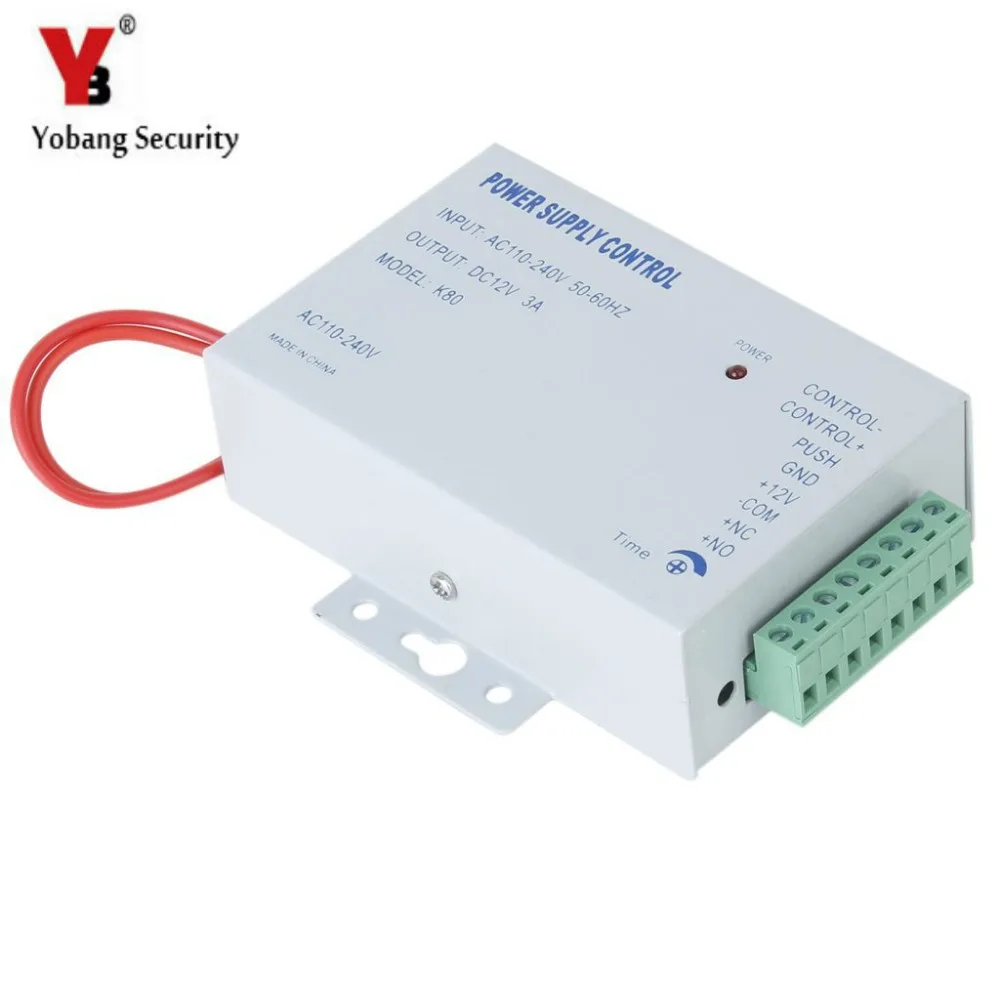 

Yobang Security DC 12V/3A New Door Access Control system Switch Power Supply AC 110~240V Delay time For Home Door Entry System