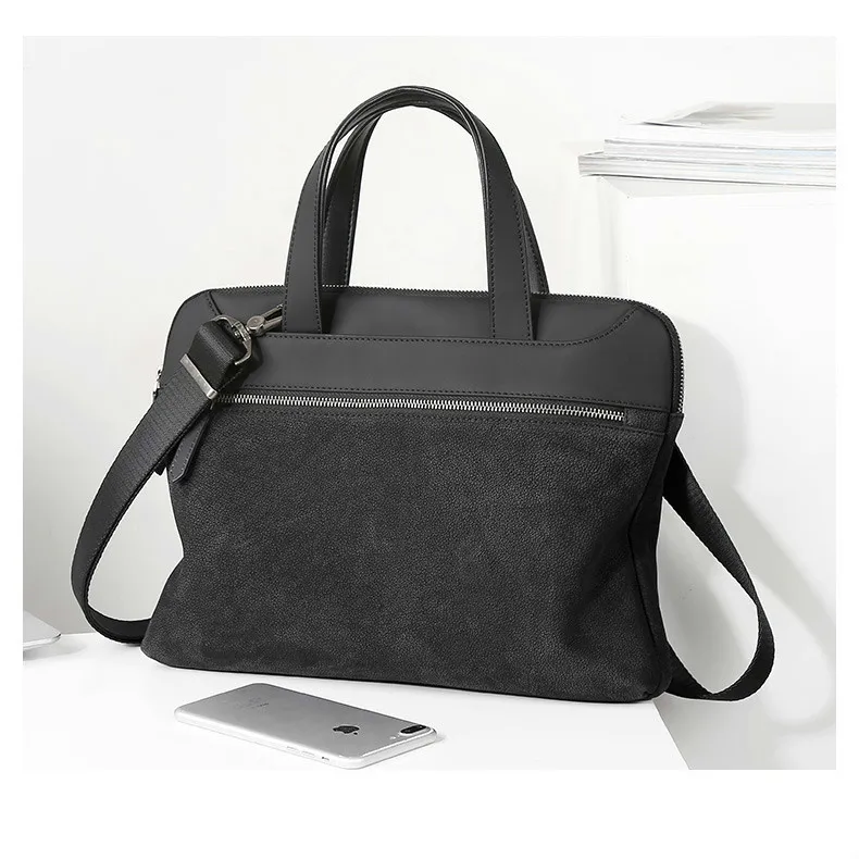 Топ класс кожаный мужской портфель для ноутбука роскошные сумки для Macbook Pro 13 дюймов Мужская сумка-мессенджер Мужская сумка из воловьей кожи