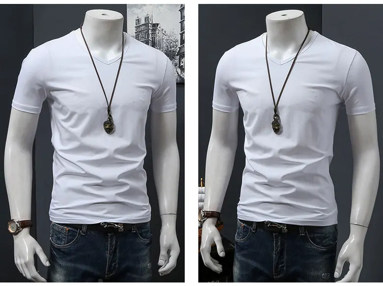 MYDBSH Мужская брендовая одежда летняя Однотонная футболка мужская повседневная футболка модная мужская футболка с коротким рукавом размера плюс 5XL