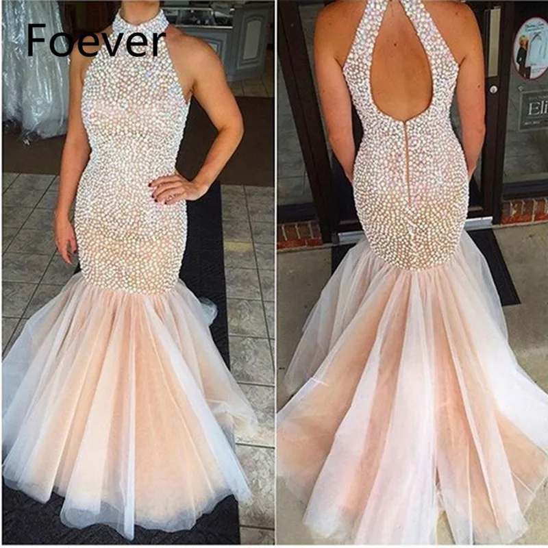 

New arrival Mermaid evening dress 2019 Crystals Beaded Tulle dress Party royal blue dress Vestido festa longo crystal dress