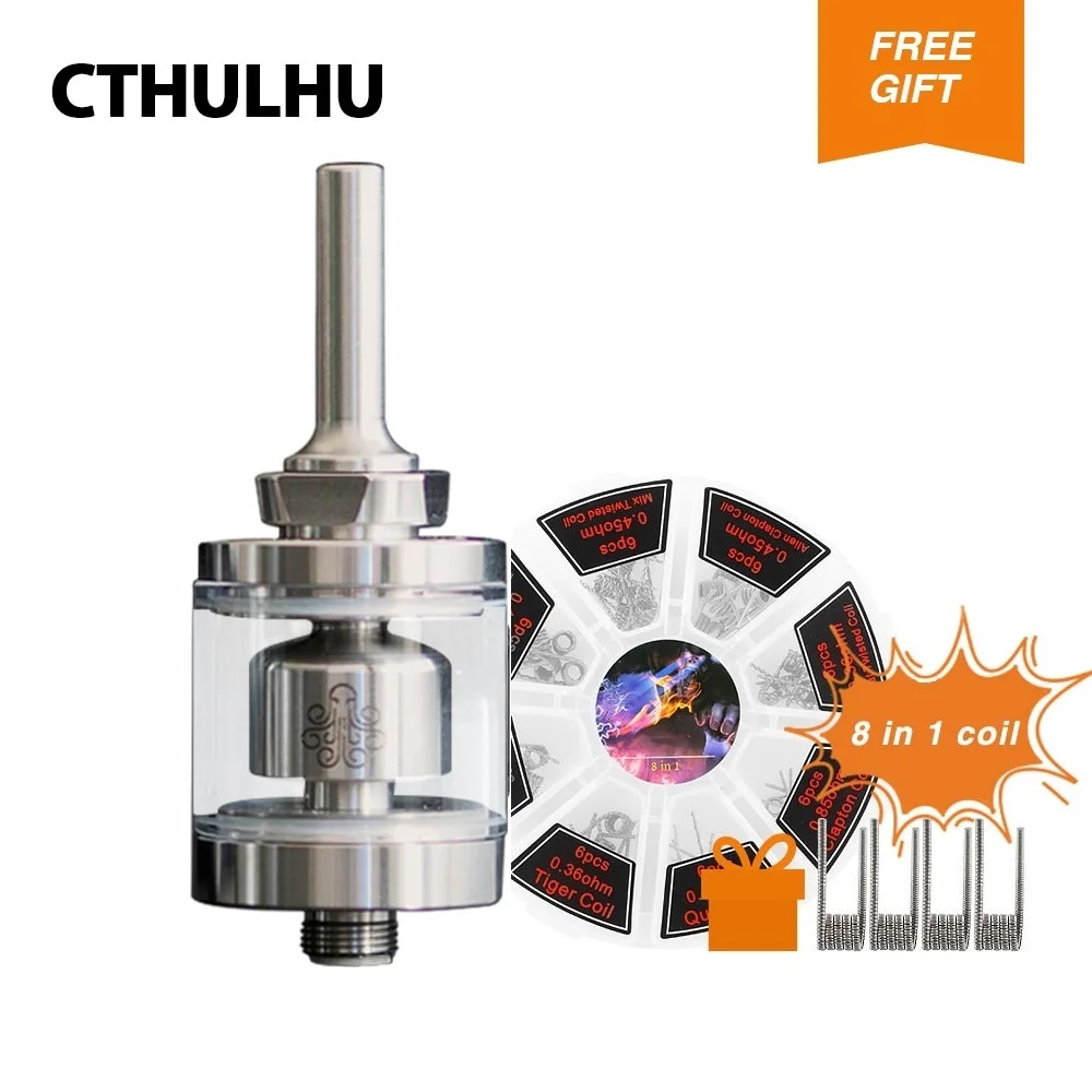 Original Cthulhu Hastur MTL RTA Mini Tank 2ml with Free Gift DIY Coil Single Coil RTA with 3 Air Holes Vape Tank Vs Manta RTA Original Cthulhu Hastur MTL RTA Mini Tank 2ml with Free Gift DIY Coil Single Coil RTA with 3 Air Holes Vape Tank Vs Manta RTA
