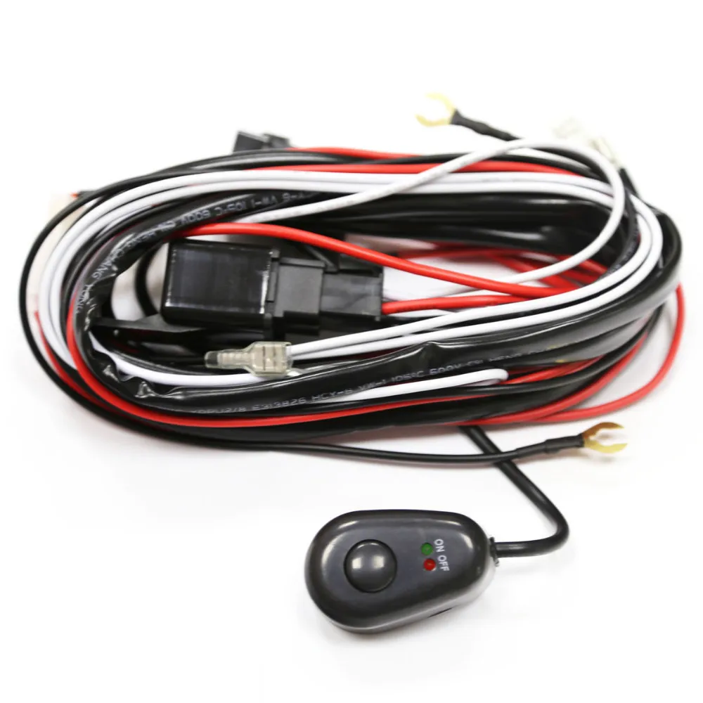 35w Wiring Harness Kit Line 40A 12V Switch Relay Harness For Two LED Light Bar (7)