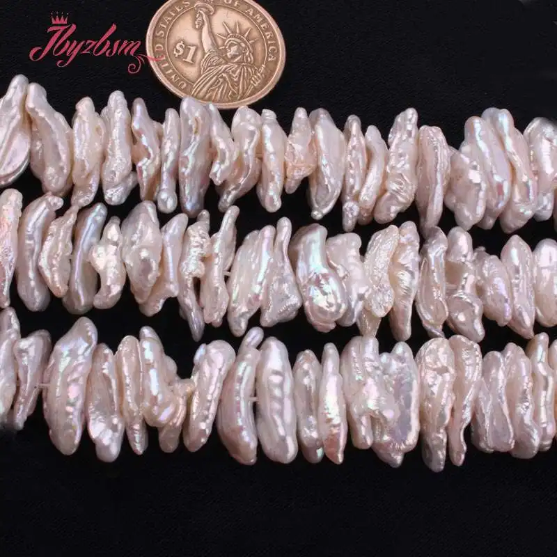 

6x15-10x18mm Freeform Freshwater Pearl Beads Natural Stone Beads For DIY Necklace Bracelets Jewelry Making 14.5" Free Shipping