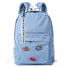 2017 jeans Femmes sac à dos denim sacs à dos sacs d’école pour les adolescentes toile sacs à dos pour ordinateur portable femelle sac mochila feminina