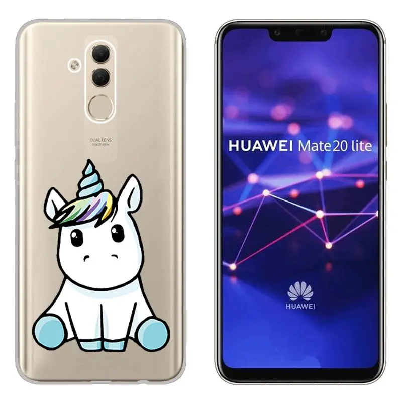 Clear Patterned Slim Soft Rubber Silicone Case Cover sFor Huawei Mate 20 Lite Ultra Thin Capa Coque For Huawei Mate 20 Lite Case (9)