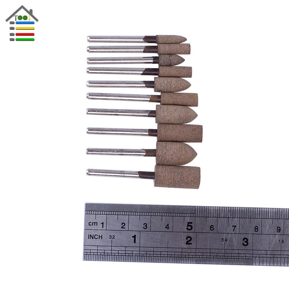 Grinding Head Assorted Mounted Stone Set For Grinding Polishing Carving 10Pcs