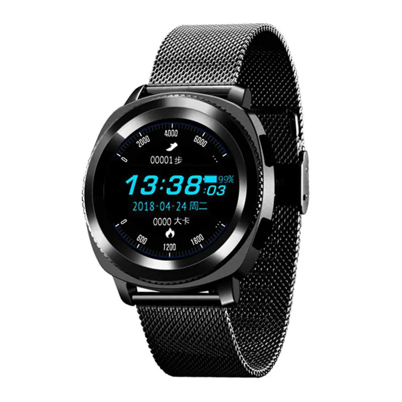 

Ainarry L2 Smart Watch Men IP68 Waterproof Heart Rate Monitor Steel Strap Replaceable Sport 1.3 Inch Screen 380Mah Smartwatch