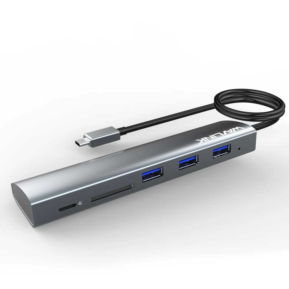 Wavlink USB-C USB C концентратор 5 в 1 type C адаптер концентратор до 3 USB 3,0 SD/Micro SD TF кардридер для iMac портативных ПК Аксессуары usb-хаб