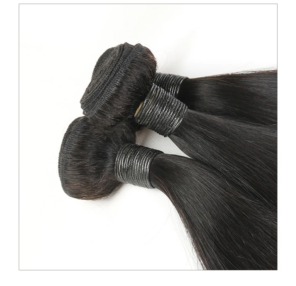 Hair Villa Brazilian 100% Unprocessed Human Hair 3 Bundles Straight Hair Weft  Natural Color Salon Longest Hair PCT 20% (4)