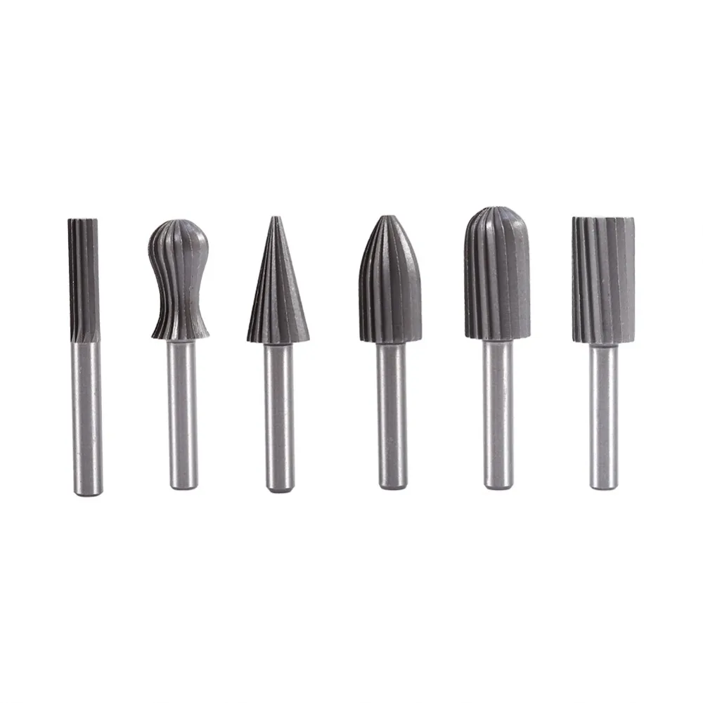 6Pcs/Lot Hss Rotary Files Burr Drill With High Speed Steel Electric