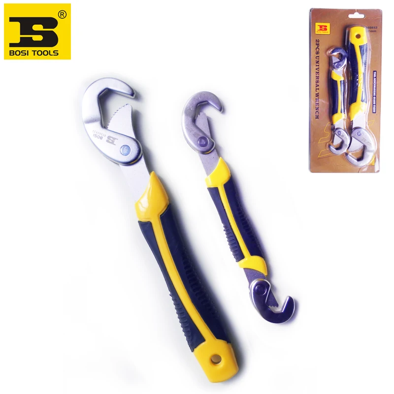 

BOSI 2Pcs Multi-function Universal Quick Snap'N Grip Adjustable Wrench Spanner