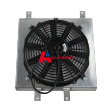 NEW Alloy SHROUD FAN Auto 12″ Fan Shroud Full Aluminum Radiator for HONDA CIVIC/DEL SOL/INTEGRA DC