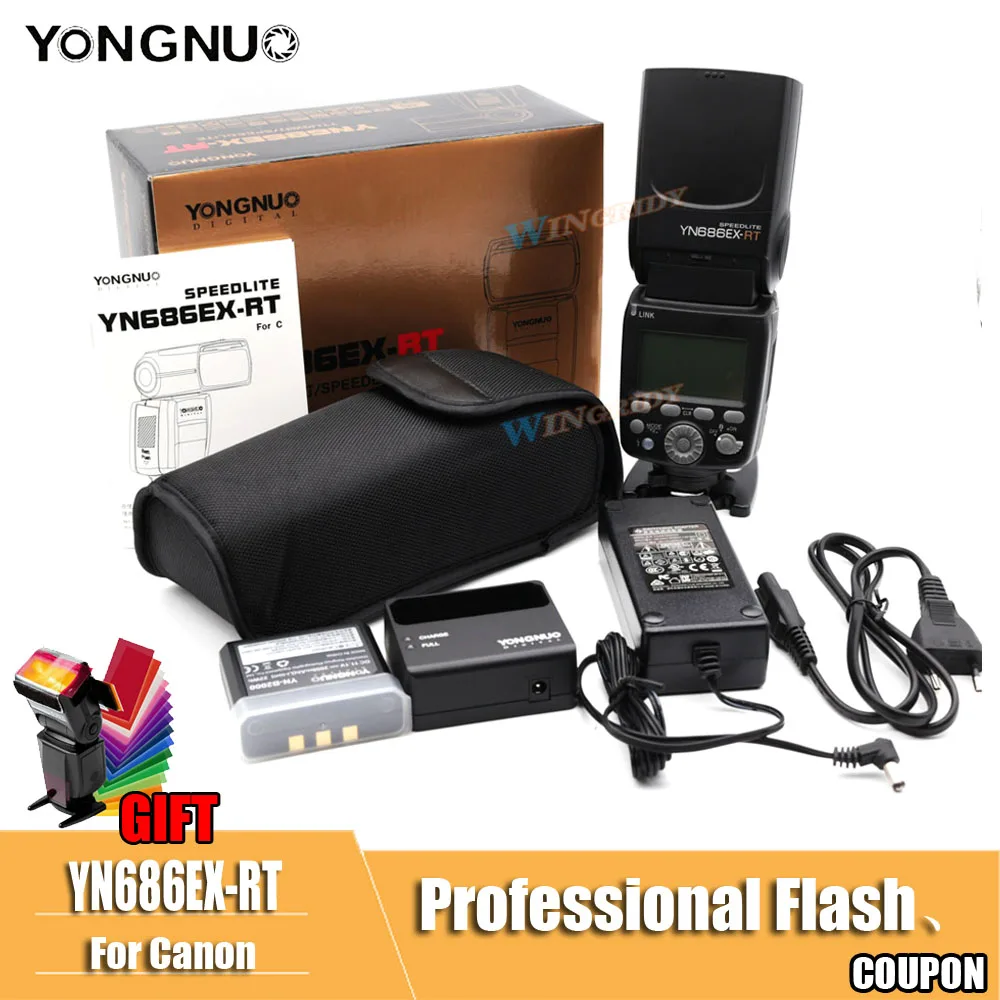 

Yongnuo YN686EX-RT Flash Speedlite With 2000mAh Li-ion Battery GN60 2.4G Wireless HSS 1/8000s TTL Flash Light for Canon DSLR