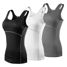 YD 3 шт. Женские Спортивные Компрессионные спортивные рубашки для йоги жилет обтягивающее функциональное нижнее белье тренажерный зал Йога Бег без рукавов жилет Топ