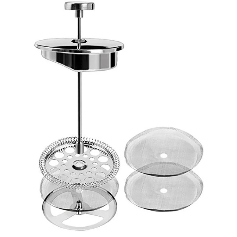 French Press Double-Wall Stainless Steel Mirror Finish CoffeeTea Maker Double-Screen System 100% No Coffee Grounds Guarantee, Stainless Steel, Rust-Free Dishwasher Safe Biolomix (7)