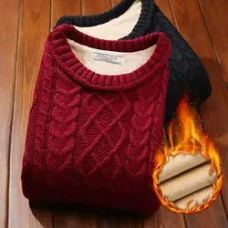 Зимние Для мужчин свитер плюс бархат Утепленная одежда 2019 Новое поступление Тонкий Толстые Мужской пуловер свитер для