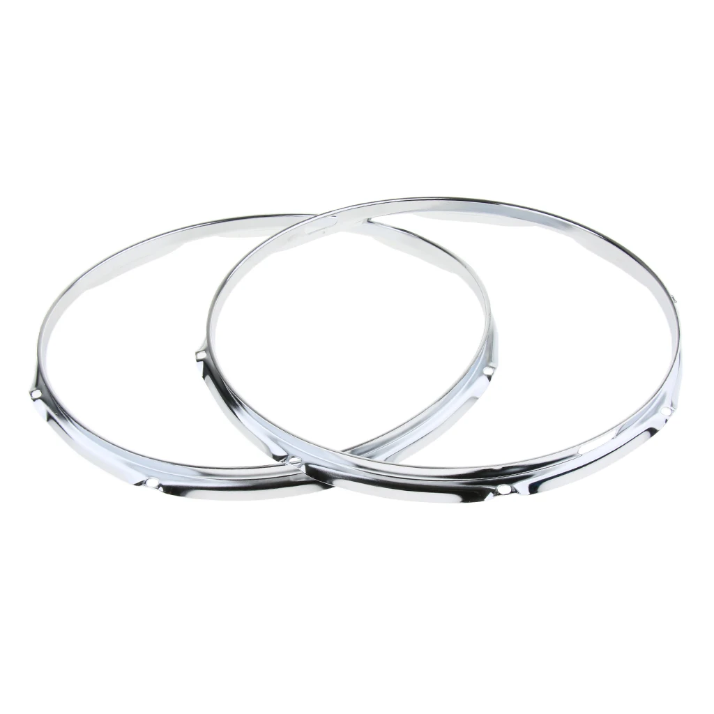 Tooyful Durable 2pcs Iron 14inch Die Cast Snare Drum Hoops Rings Percussion Instrument Parts