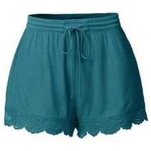 Летние шорты с высокой талией женские эластичные талии повязка пояс шорты Уличная свободная короткая Нижняя