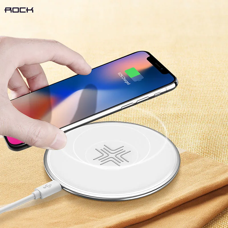 

ROCK Original Wireless Charger for IPhone X 8 Plus Wireless Charger for Samsung Galaxy Note 8 S8 S7 Edge S6 Qi-Enabled Devices