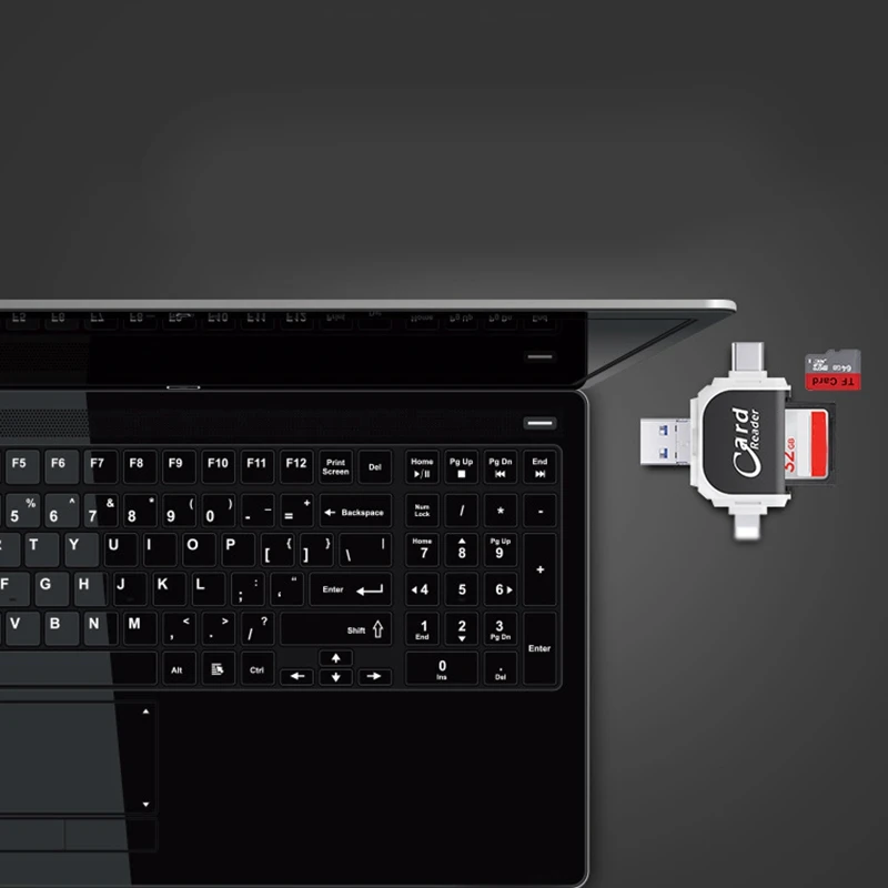 4 в 1 металлический тип C/Micro-USB/USB TF SD кардридер для Ipad для Iphone X 7 8 Plus 5 6 6 S, устройство для чтения карт памяти для samsung S8+ S6