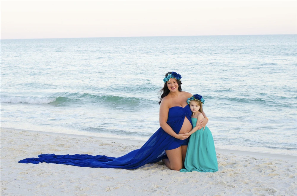 New Sexy Maternity Dresses Photography Props Long Pregnancy Dress Split Front Pregnant Women Maxi Maternity Gown For Photo Shoot (10)