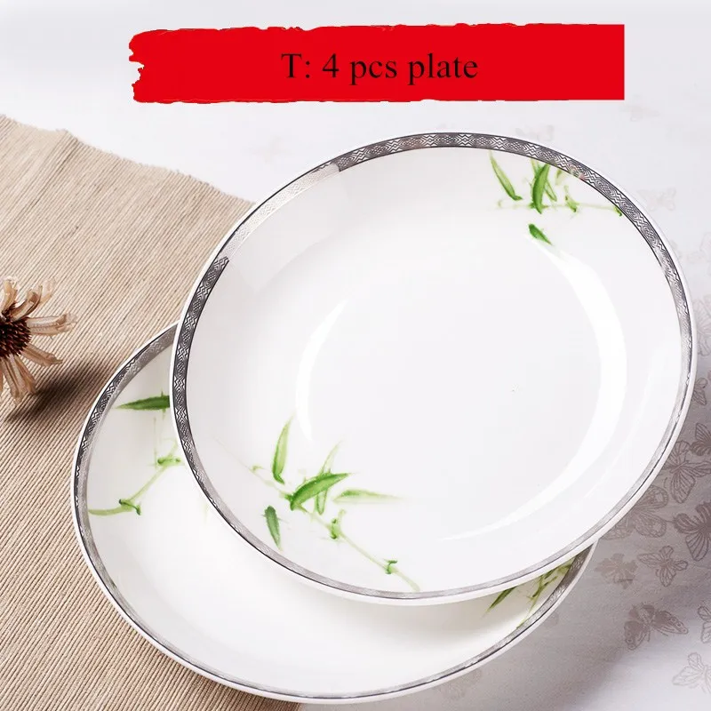 4 Pcs Ceramic Dinner Plates Round Fruit Plate Western Dessert Tray Noodle Dish Salad Plate High 1 4 Pcs Ceramic Dinner Plates Round Fruit Plate Western Dessert Tray Noodle Dish Salad Plate High 5