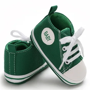 

1 Pair Canvas Classic Sports Sneakers Newborn Baby Boys Girls First Walkers Shoes Infant Toddler Soft Sole Anti-slip Baby Shoes