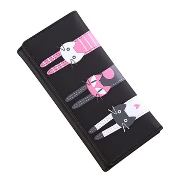 

Fashion women's wallet Cat Pattern Coin Purse female Women Leather Long Wallet Card Holders Handbag carteira feminino