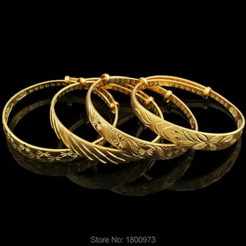 

2017 New Dubai Gold Bangle Jewelry Gold Color Ethiopian Bangles Bracelet Jewelry For Women Men