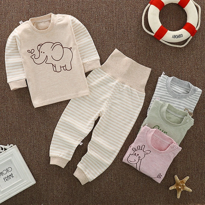 Roupas da Menina da Criança Roupa do Bebê Conjuntos de Inverno de Roupas de Desenhos os Recém-nascidos do Bebê Pijamas Grupo Criança Meninos Animados Dormirwear Cabolsa Calça