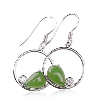 

Pendientes Mujer Moda 2020 Real Top Fashion Brinco 925 Sterling Jade Ears With Certificate Of Natural Hetian Cheongsam