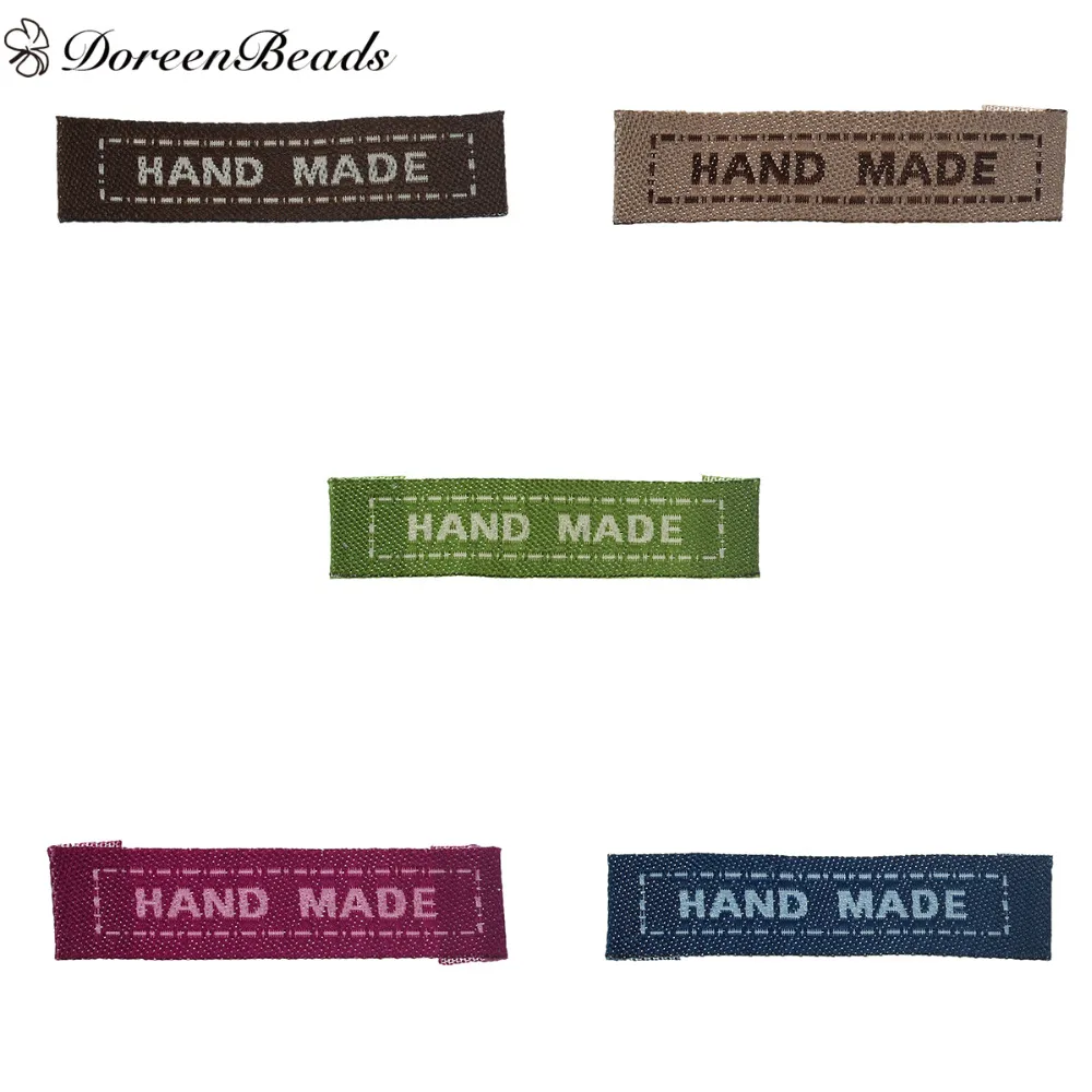 

DoreenBeads Terylene Woven Printed Garment Tags Labels DIY Hand Made,5.7x1cm, 200 PCs
