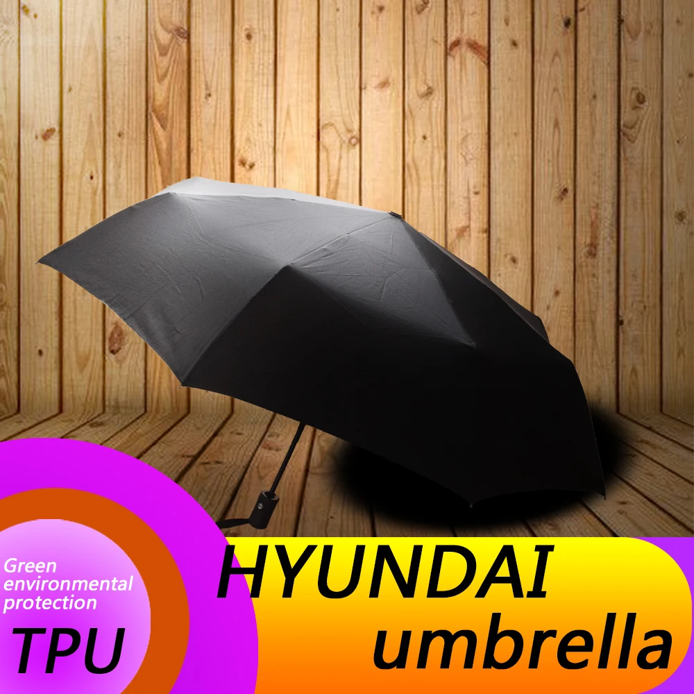 

Automatic Folding Umbrella Rain Sunshade Logo Umbrella Quality Windproof For Hyundai Solaris Tucson Creta Accent Getz I30 I25