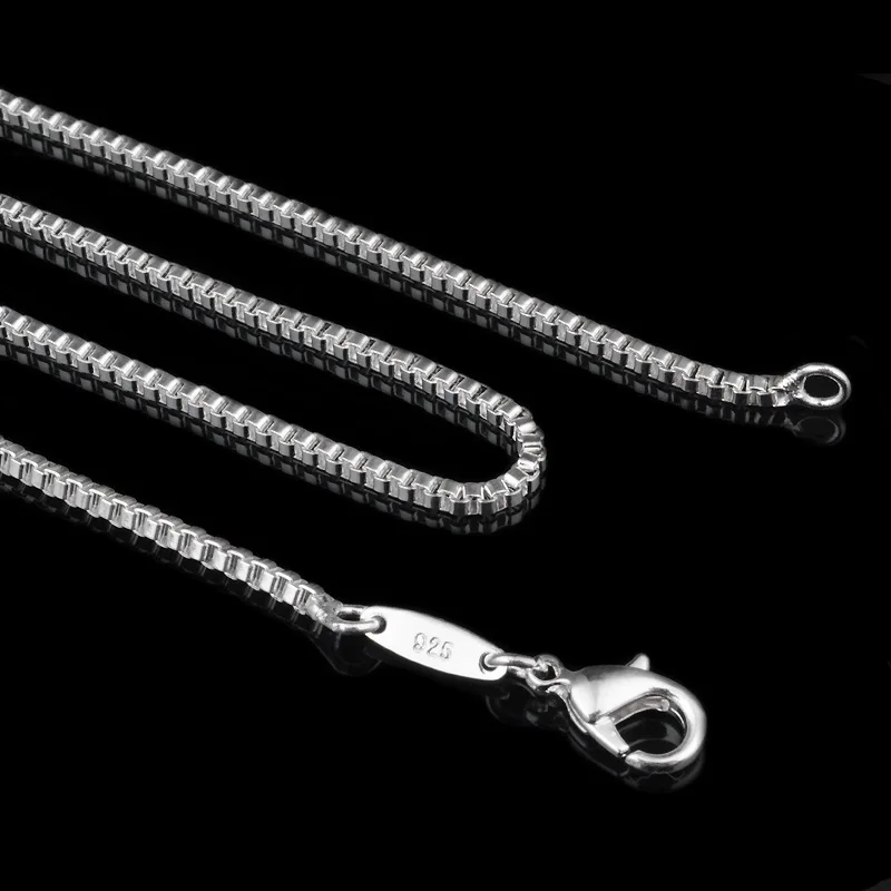 50 Sterling SILVER BOX CHAINS 16" 18" 20" Wholesale Lot 