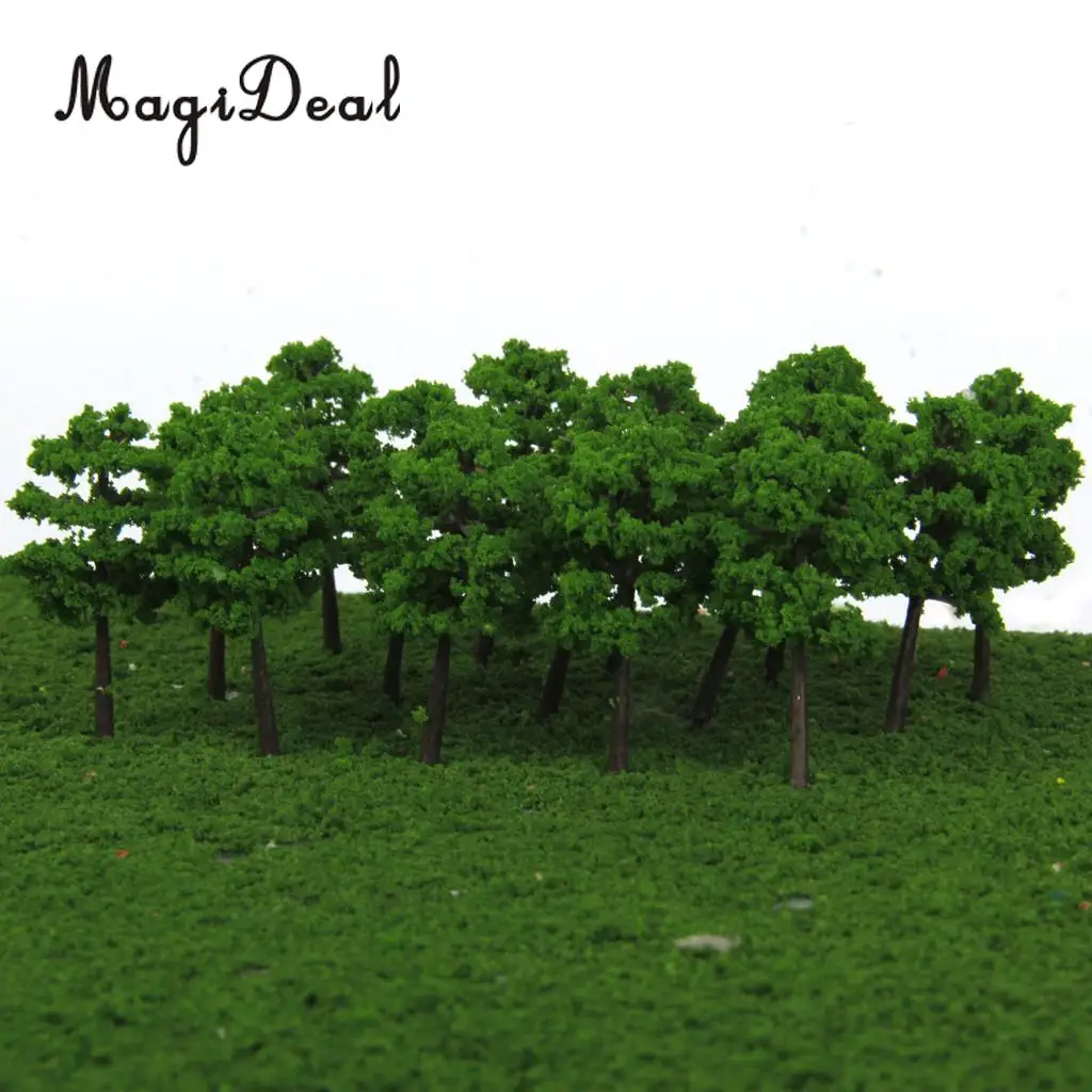 MagiDeal 40 шт./лот, 1/250 масштаб, пластиковые модели деревьев, железная дорога, пейзаж для сада, двора, 5 см