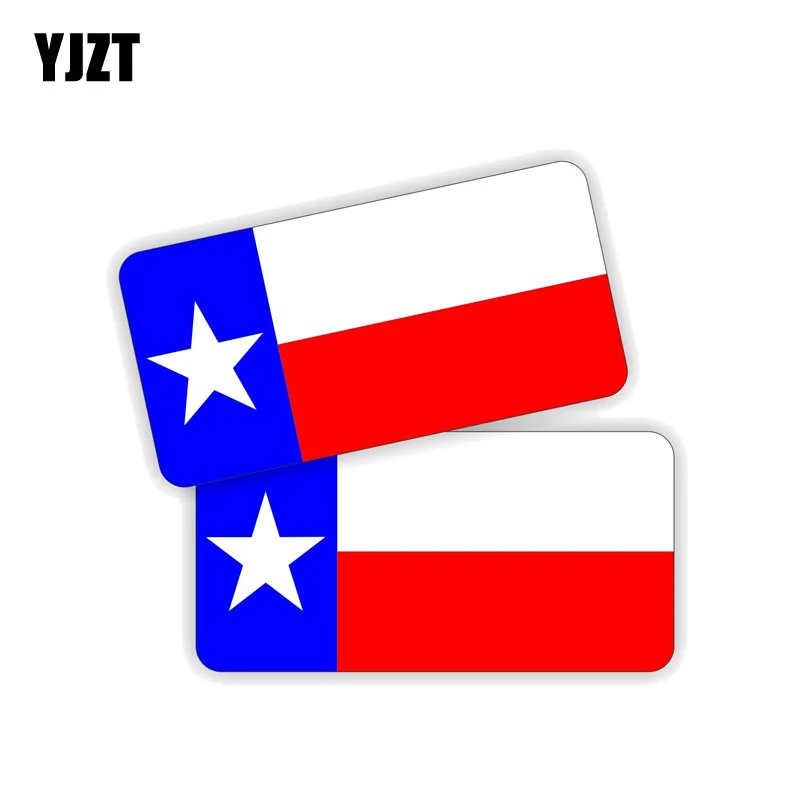 

YJZT 2X 12CM*6CM Style TEXAS Flag Personality PVC Decal Car Stciker 12-0454