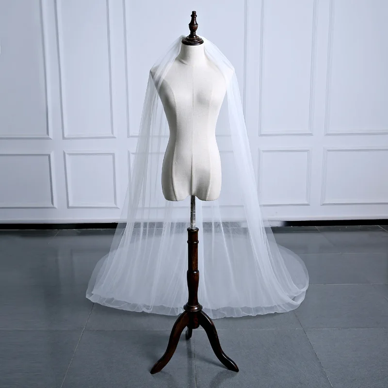 3M *1.6M Wedding Veil Two Layers Simple Voile mariage with Comb Cheap Bridal Veil 3M *1.6M Wedding Veil Two Layers Simple Voile mariage with Comb Cheap Bridal Veil