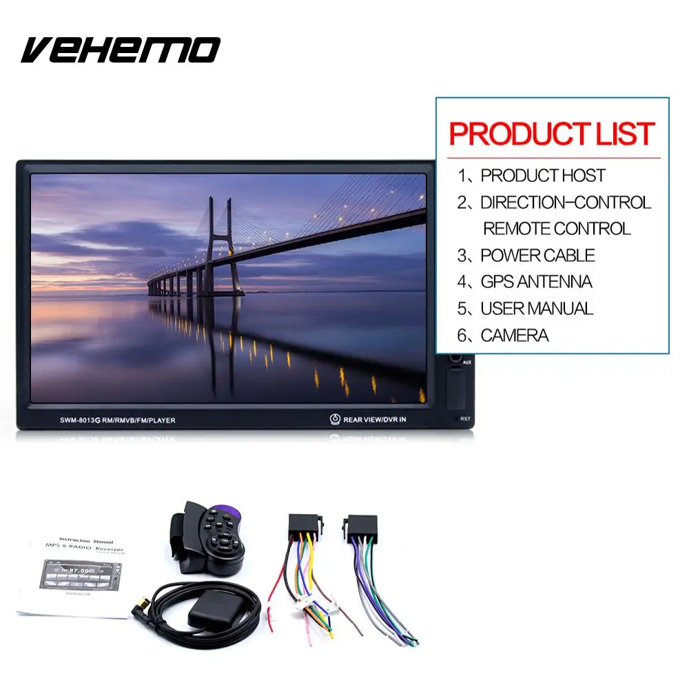 

Vehemo GPS Navigation Function MP5 Car GPS Audio Car MP5 Player Flexible Video Player FM Radio