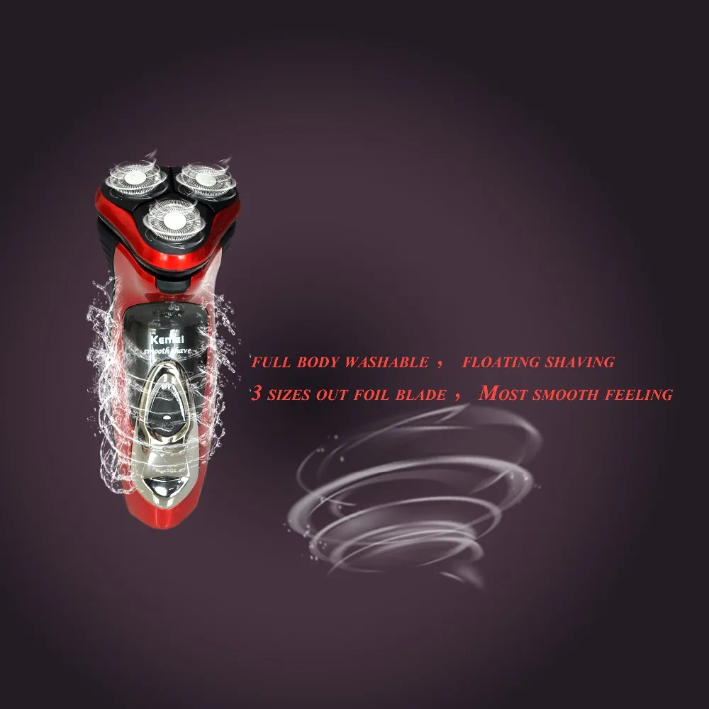 10 Pcs/Pack man Professional rechargeable electric razor beard trimmer three rotary knife head washing razor