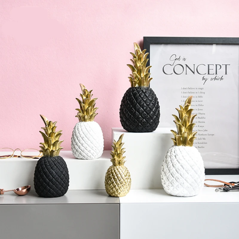 

Nordic gold pineapple ins decoration furnishings interior home wine cabinet jewelry wedding Home decor party ornaments craft v42