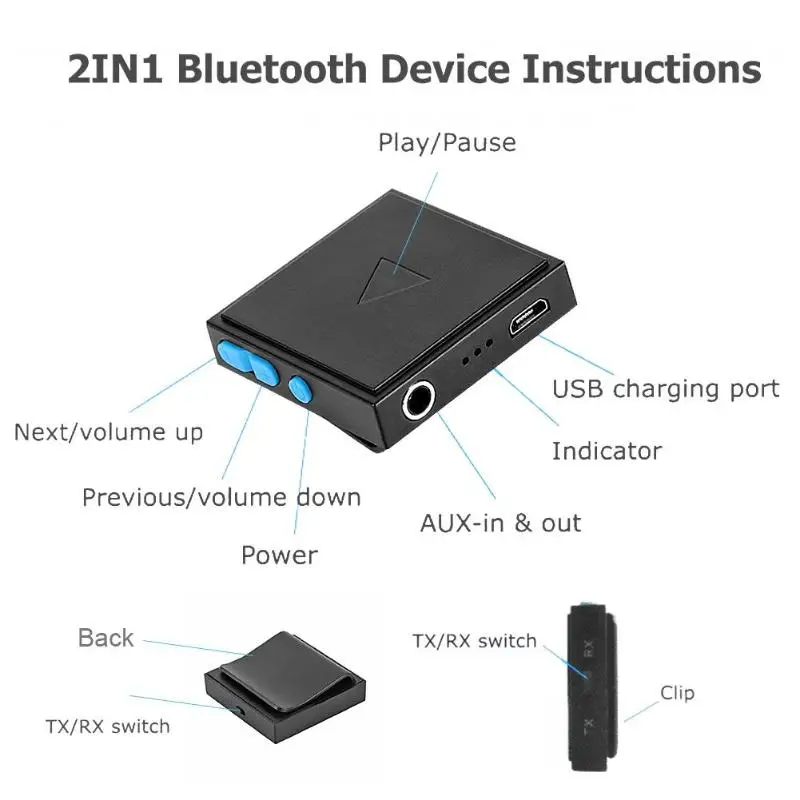 ALLOYSEED 2в1 Многофункциональный AUX Bluetooth передатчик приемник аудио адаптер для Android iOS USB bluetooth-адаптеры ключ новый